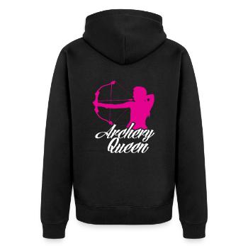 Bogenschießen Königin - Unisex Premium Bio Zip Hoodie - Schwarz - Hinten - Nico (187cm)