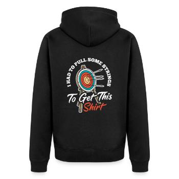 Archer Archery Archery - Unisex Premium Organic Zip Hoodie - black - Back - Nico (187cm)