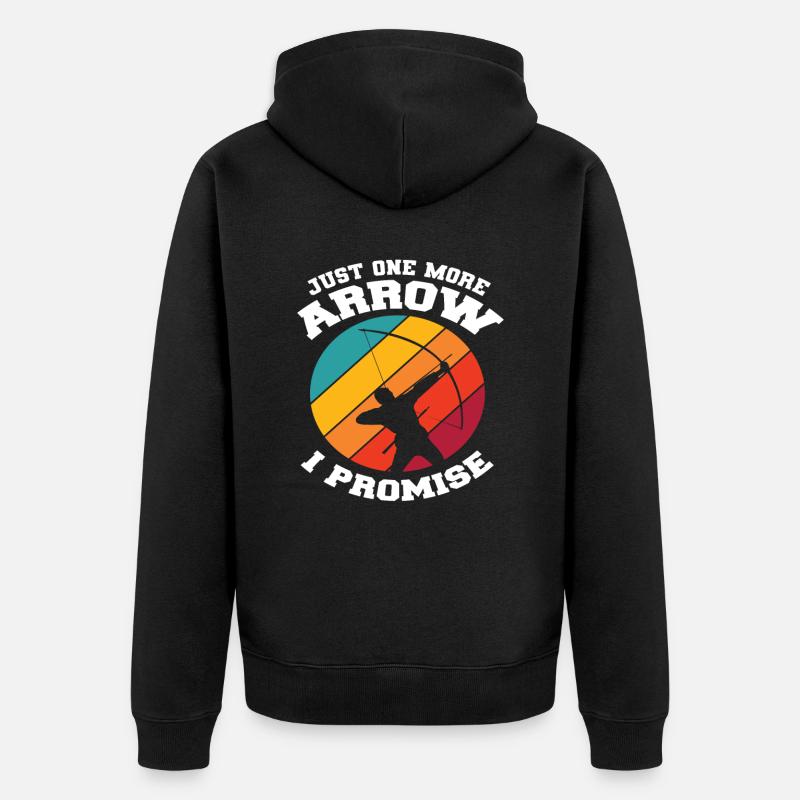 Pfeil Bogen Retro Bogenschießen - Unisex Premium Bio Zip Hoodie - Schwarz