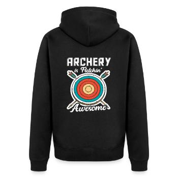 Archery Archery Hobby Sports - Unisex Premium Organic Zip Hoodie - black - Back - Nico (187cm)