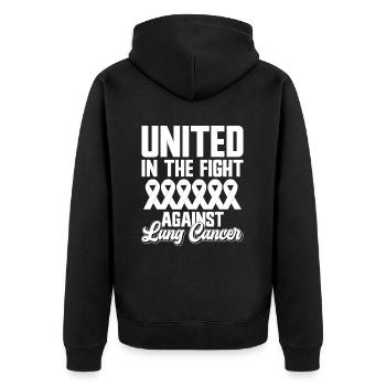 Lung Cancer Warrior Lung Cancer Awareness - Unisex Premium Organic Zip Hoodie - black - Back - Nico (187cm)