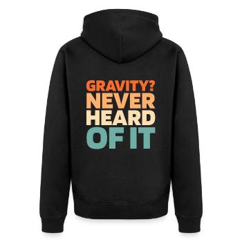 Elevator Elevator - Unisex Premium Organic Zip Hoodie - black - Back - Nico (187cm)