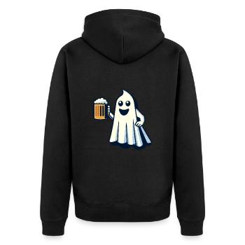 Drôle Boozing Ghost Halloween Party - Veste à capuche bio Premium Unisexe - noir - Dos - Nico (187cm)
