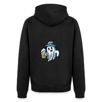 Boire fantôme drôle Halloween fête bière - Veste à capuche bio Premium Unisexe - noir - Dos - Nico (187cm)