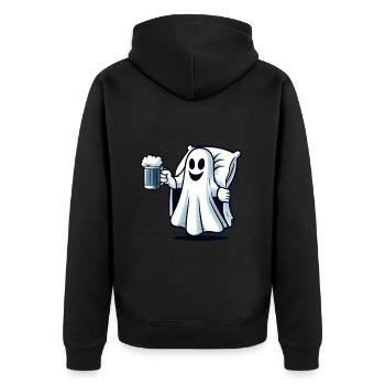 Boire Ghost Beer Lover Halloween Party - Veste à capuche bio Premium Unisexe - noir - Dos - Nico (187cm)