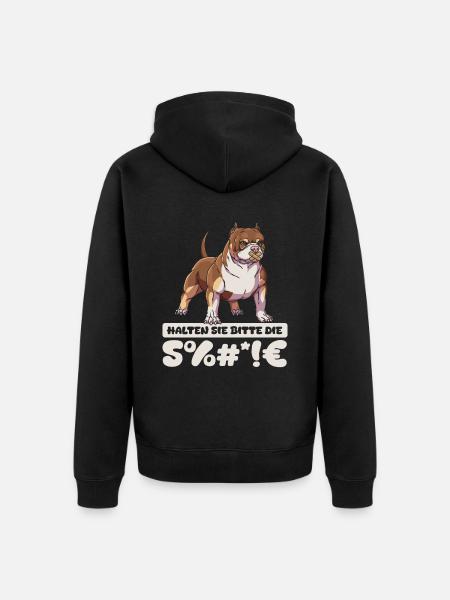 American Bully Please shut up - Unisex Premium Organic Zip Hoodie - black