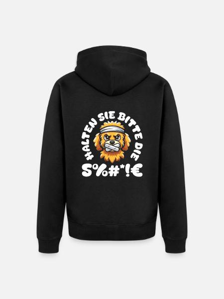 Golden Doodle Please Shut Up - Unisex Premium Organic Zip Hoodie - black