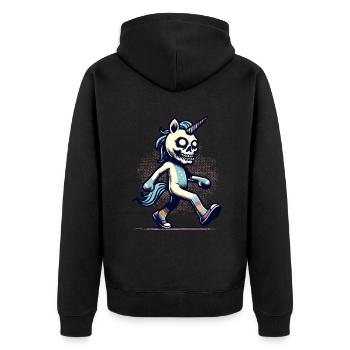 Zombie Licorne Mort-vivant Créature mystique - Veste à capuche bio Premium Unisexe - noir - Dos - Nico (187cm)
