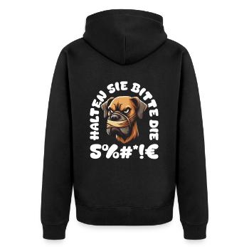 Grand Danois, s’il vous plaît, taisez-vous - Veste à capuche bio Premium Unisexe - noir - Dos - Nico (187cm)