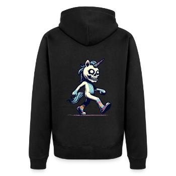 Zombie Licorne Mort-vivant Créature mystique - Veste à capuche bio Premium Unisexe - noir - Dos - Nico (187cm)