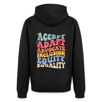 Autism Awareness Day Autistic Gift - Unisex Premium Organic Zip Hoodie - black - Back - Nico (187cm)