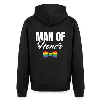 Junggeselle Jungesellenabschied - Unisex Premium Bio Zip Hoodie - Schwarz - Hinten - Nico (187cm)