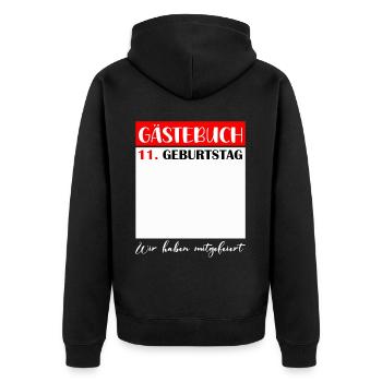 11ème anniversaire fille 11 ans garçons cadeau - Veste à capuche bio Premium Unisexe - noir - Dos - Nico (187cm)