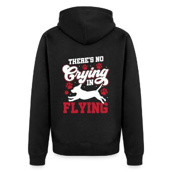 Flyball Canine Sport Agility Parcour Dog - Unisex Premium Bio Zip Hoodie - Schwarz - Hinten - Nico (187cm)
