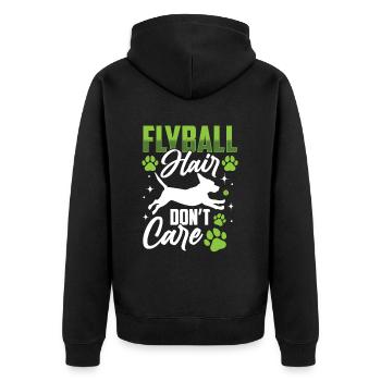 Flyball Canine Sport Agility Parcour Dog - Unisex Premium Bio Zip Hoodie - Schwarz - Hinten - Nico (187cm)