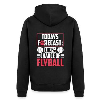 Flyball Canine Sport Agility Parcour Dog - Unisex Premium Bio Zip Hoodie - Schwarz - Hinten - Nico (187cm)