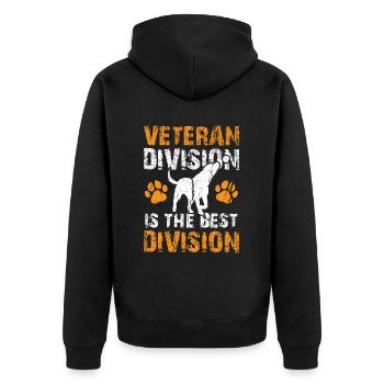 Flyball Canine Sport Agility Parcour Dog - Unisex Premium Bio Zip Hoodie - Schwarz - Hinten - Nico (187cm)