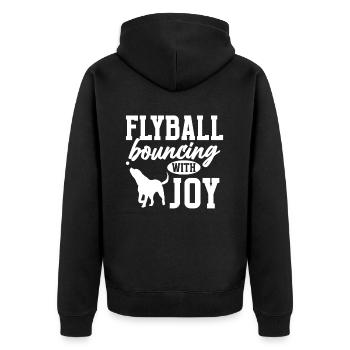 Flyball Canine Sport Agility Parcour Dog - Unisex Premium Bio Zip Hoodie - Schwarz - Hinten - Nico (187cm)