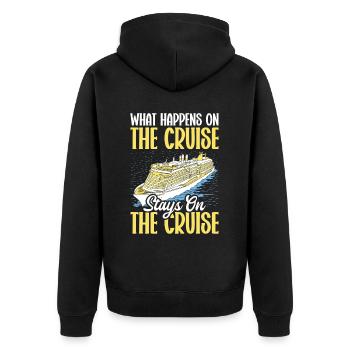 Kreuzfahrer Kreuzfahrtschiff Kreuzfahrt Geschenk - Unisex Premium Bio Zip Hoodie - Schwarz - Hinten - Nico (187cm)