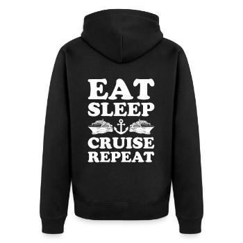Kreuzfahrer Kreuzfahrtschiff Kreuzfahrt Geschenk - Unisex Premium Bio Zip Hoodie - Schwarz - Hinten - Nico (187cm)