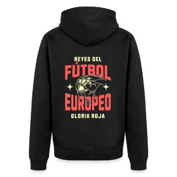 Championnat d’Espagne 2024 Femmes Hommes Drapeau Rouge - Veste à capuche bio Premium Unisexe - noir - Dos - Nico (187cm)