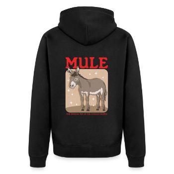 Maultier Mulis Maulesel Muli Maultiere Geschenk - Unisex Premium Bio Zip Hoodie - Schwarz - Hinten - Nico (187cm)