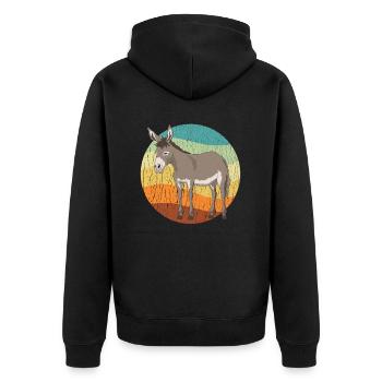 Maultier Maulesel Muli Maultiere Geschenk - Unisex Premium Bio Zip Hoodie - Schwarz - Hinten - Nico (187cm)