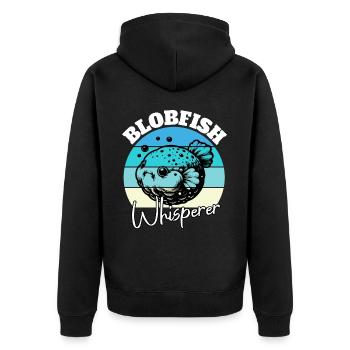 Blobfish Whisperer - Unisex Premium Organic Zip Hoodie - black - Back - Nico (187cm)