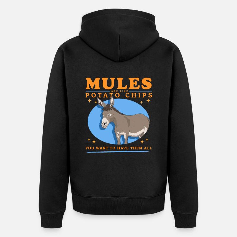 Maultier Muli Maultiere Maulesel Geschenk - Unisex Premium Bio Zip Hoodie - Schwarz