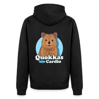 Quokka Kurzschwanzkänguru Quokkas Geschenk - Unisex Premium Bio Zip Hoodie - Schwarz - Hinten - Nico (187cm)
