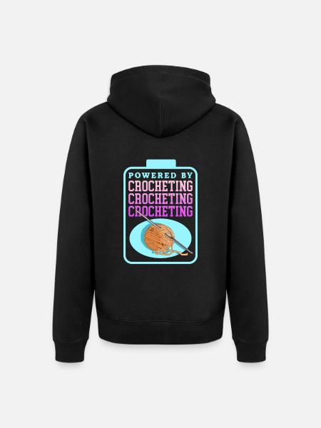 Crochet Crochet Crochet Gift - Unisex Premium Organic Zip Hoodie - black