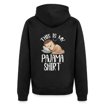 Official Sleeping House Hedgehog PJ Sleeping - Unisex Premium Organic Zip Hoodie - black - Back - Nico (187cm)