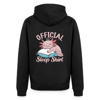 Official Sleeping House Axolotl PJ Sleeping - Unisex Premium Organic Zip Hoodie - black - Back - Nico (187cm)