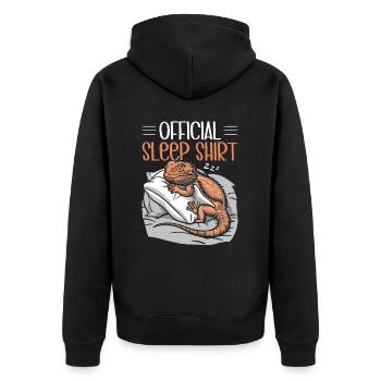 Official Sleeping House Bearded Dragon PJ Sleeps - Unisex Premium Organic Zip Hoodie - black - Back - Nico (187cm)