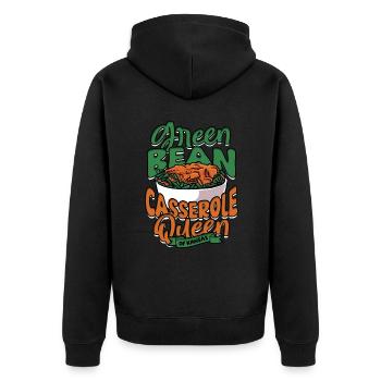 Grüner Bohnenauflauf Casserole de haricots verts - Veste à capuche bio Premium Unisexe - noir - Dos - Nico (187cm)