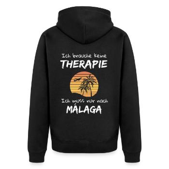 Málaga Andalusien Spanien Urlaub Malaga - Unisex Premium Bio Zip Hoodie - Schwarz - Hinten - Nico (187cm)