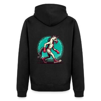 Zombie Licorne Mort-vivant Créature mystique Halloween - Veste à capuche bio Premium Unisexe - noir - Dos - Nico (187cm)