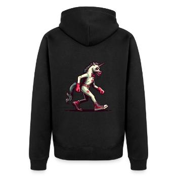 Zombie Licorne Mort-vivant Créature mystique - Veste à capuche bio Premium Unisexe - noir - Dos - Nico (187cm)