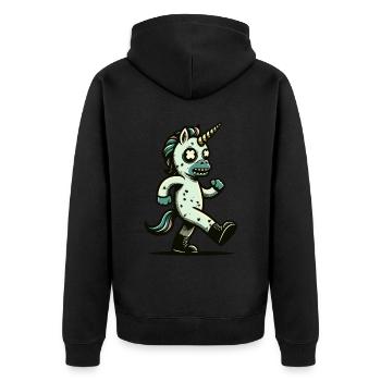 Zombie Licorne Mort-vivant Créature mystique - Veste à capuche bio Premium Unisexe - noir - Dos - Nico (187cm)