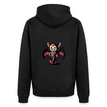 Lustige Halloween Party Vampir Fangs Vampir Stil - Unisex Premium Bio Zip Hoodie - Schwarz - Hinten - Nico (187cm)