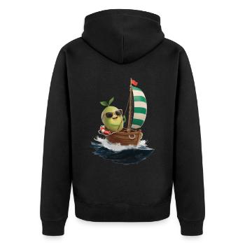 Frucht Guave Bootfahren Geschenk - Unisex Premium Bio Zip Hoodie - Schwarz - Hinten - Nico (187cm)