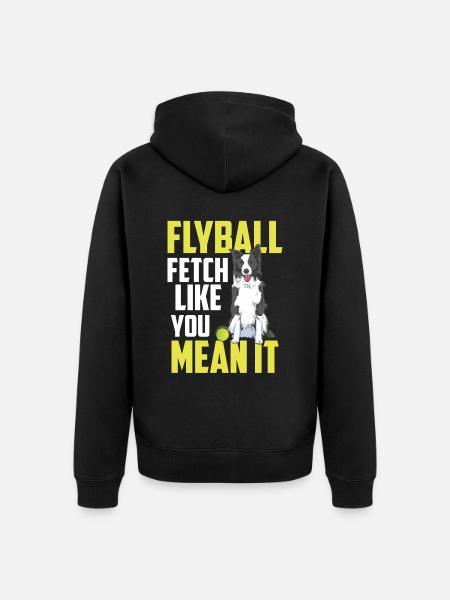 Flyball Canine Sport Agility Parcour Dog - Premium økologisk unisex-hættejakke - sort