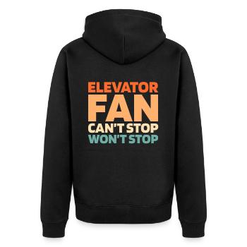 Elevator Elevator - Unisex Premium Organic Zip Hoodie - black - Back - Nico (187cm)