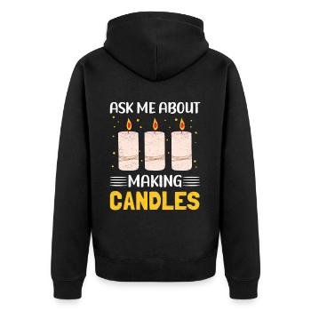 Candles Candle Maker Candle Maker Gift - Unisex Premium Organic Zip Hoodie - black - Back - Nico (187cm)