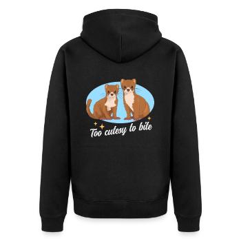 Weasel Mouse Weasel Hermännchen Gift - Unisex Premium Organic Zip Hoodie - black - Back - Nico (187cm)