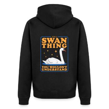 Schwan Schwanenliebhaber Schwäne Geschenk - Unisex Premium Bio Zip Hoodie - Schwarz - Hinten - Nico (187cm)