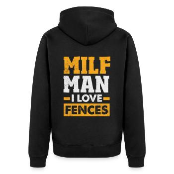 Funny Fence Builder Fence Installer - Unisex Premium Organic Zip Hoodie - black - Back - Nico (187cm)