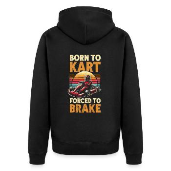 Go Kart Racing Kart -Fahrer -Enthusiast -Kartier - Unisex Premium Bio Zip Hoodie - Schwarz - Hinten - Nico (187cm)