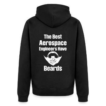 Die Besten Luft- Und Raumfahrtingenieure Haben - Unisex Premium Bio Zip Hoodie - Schwarz - Hinten - Nico (187cm)