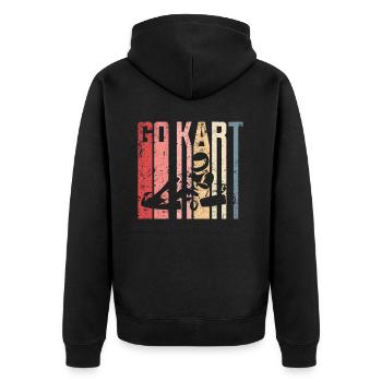 Go Kart Racing Kart -Fahrer -Enthusiast -Kartier - Unisex Premium Bio Zip Hoodie - Schwarz - Hinten - Nico (187cm)